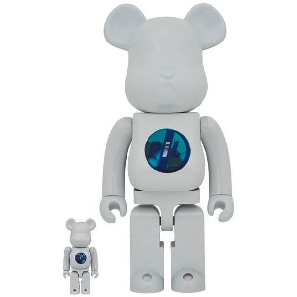 400 % und 100 % Bearbrick-Set – Arrow (Public Image Ltd) Chrome ed