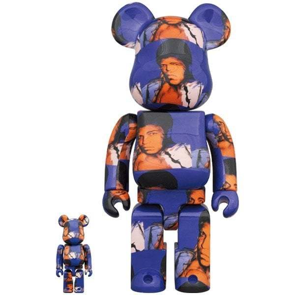 400% & 100% Bearbrick sæt - Andy Warhol (Muhammad Ali),