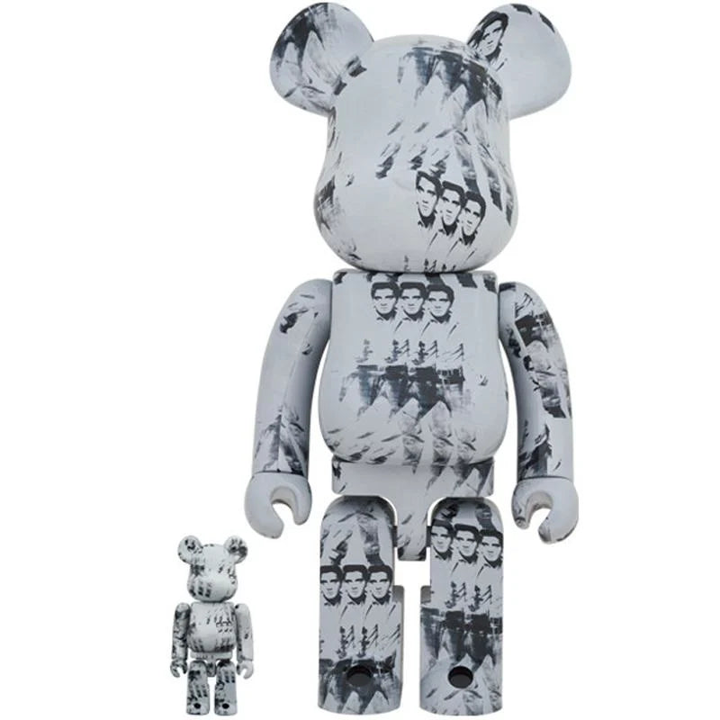 400% & 100% Bearbrick-Set - Andy Warhol (Elvis Presley)