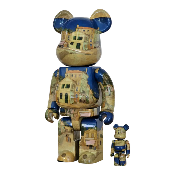 100 % & 400 % Bearbrick-Set – Van Gogh – Das Gelbe Haus