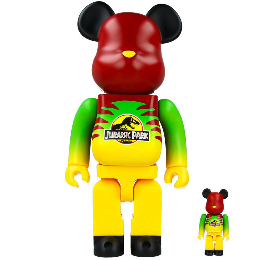 400% & 100% Bearbrick Set – Jurassic Park (Grün & Gelb)
