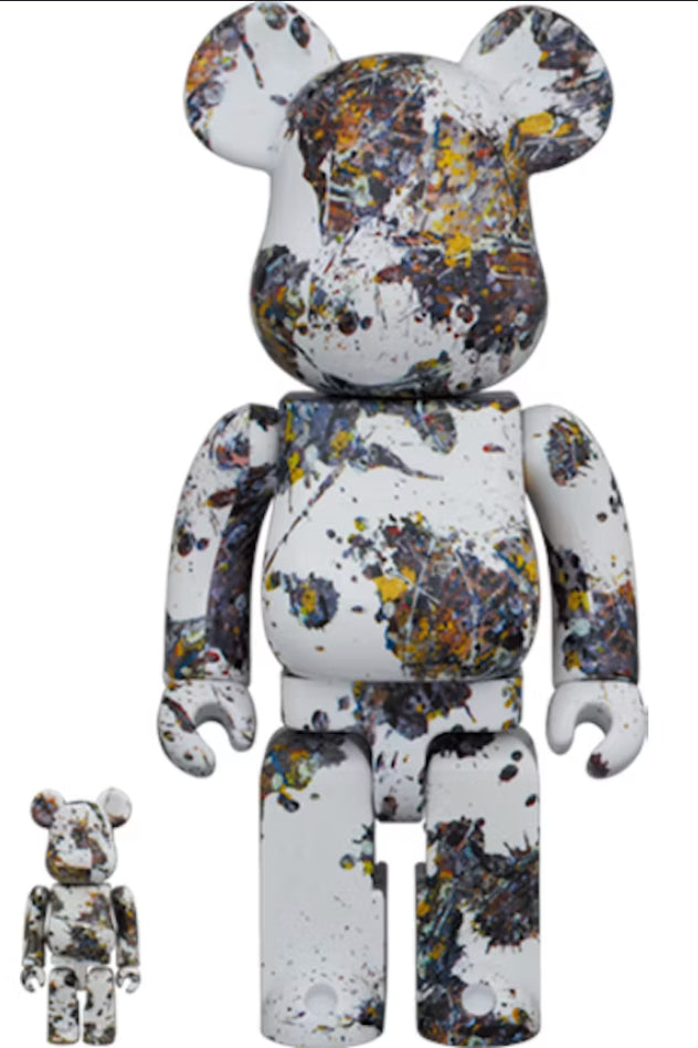 400 % & 100 % Bearbrick-Set – Jackson Pollock Studio (Splash)
