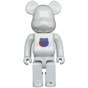 400 % Bearbrick – Bearbrick-Logo – 1. Modell (weißes Chrom)