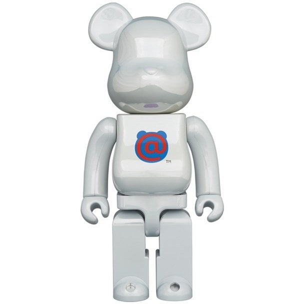 400 % Bearbrick – Bearbrick-Logo – 1. Modell (weißes Chrom)