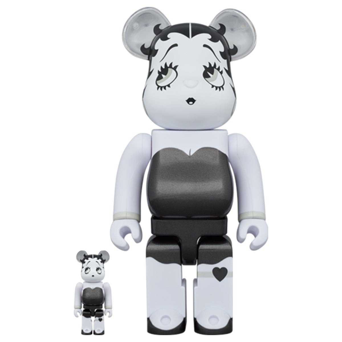 400 % und 100 % Bearbrick-Set – Betty Boop (Black &amp; White Edition)