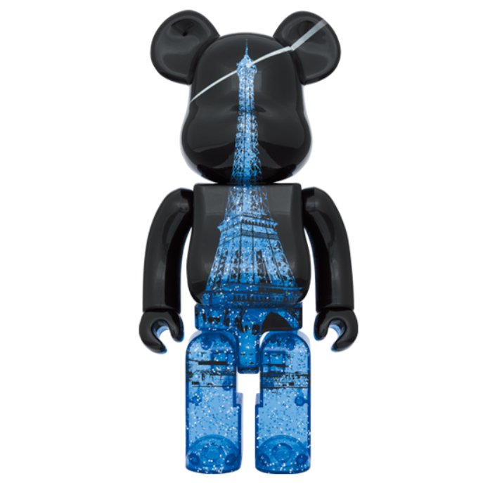 400 % und 100 % Bearbrick – Eiffelturm (Sparkling Edition)