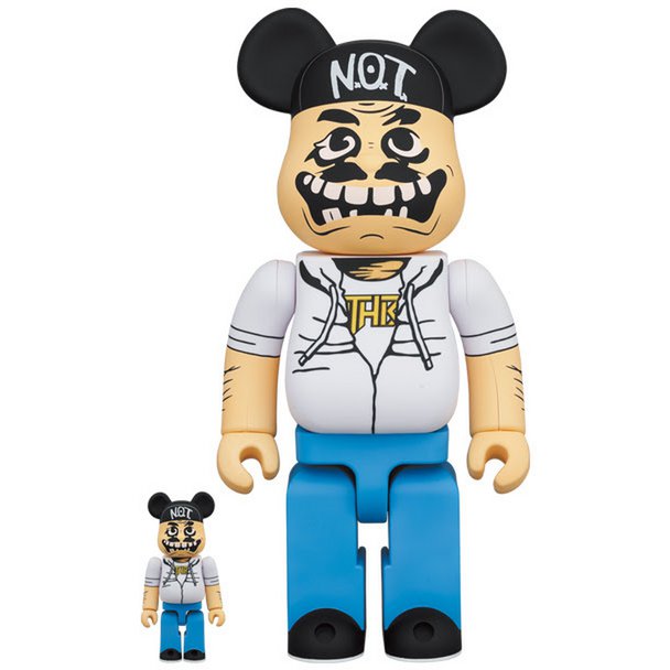 400 % und 100 % Bearbrick-Set – Notman (Anthrax)