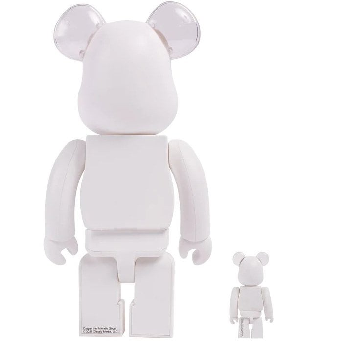 400 % und 100 % Bearbrick-Set – Casper (Der freundliche Geist)