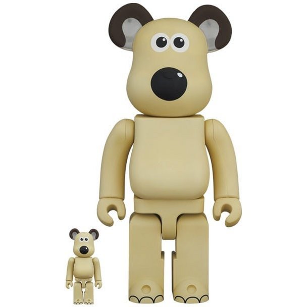 400 % und 100 % Bearbrick-Set – Gromit (Wallace &amp; Gromit)