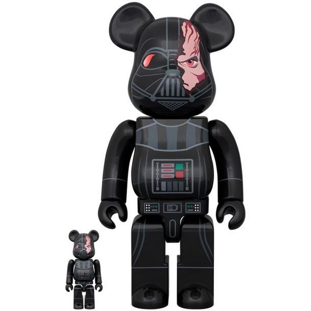 400 % und 100 % Bearbrick – Darth Vader – Schadensversion (Obi-Wan Kenobi)