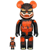 400 % und 100 % Bearbrick-Set – Melting Godzilla (klares Orange)