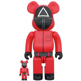 400 % und 100 % Bearbrick-Set – Tintenfischspiel (Triangle Guard)