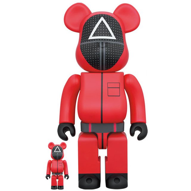 400 % und 100 % Bearbrick-Set – Tintenfischspiel (Triangle Guard)