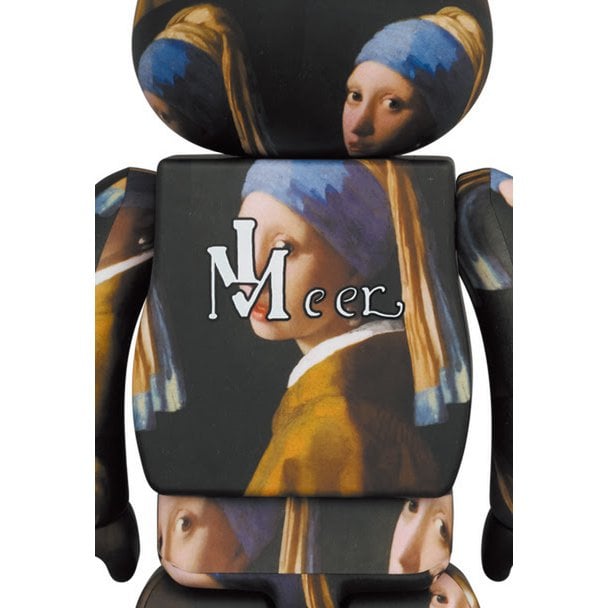 400% & 100% Bearbrick sæt - Girl with a Pearl Earring by Johannes Vermeer