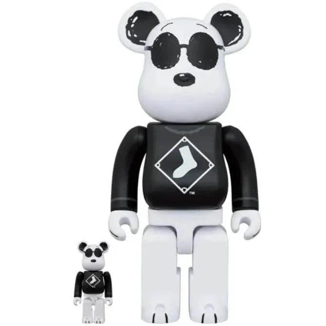 400% & 100% Bearbrick Sæt - Snoopy White Sox (MLB x Peanuts)-Medicom Toy-Bearbrick