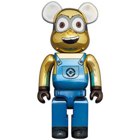 400 % und 100 % Bearbrick-Set – Minion Dave (Chrome-Ausgabe)