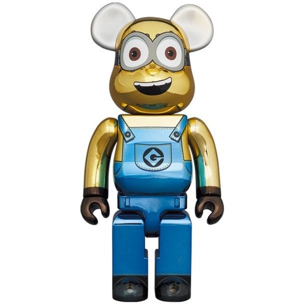 1000 % Bearbrick – Minion Dave (Chrome ed.)