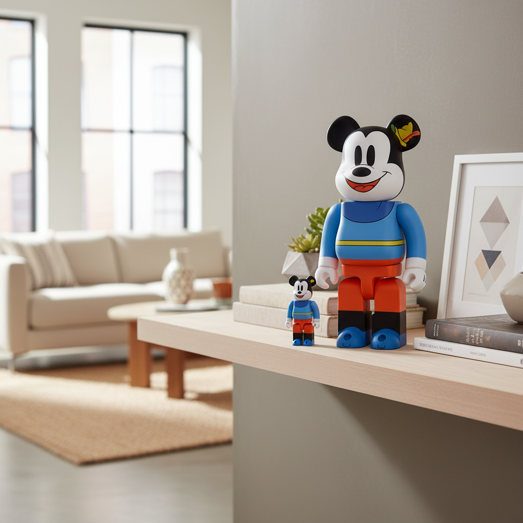 400% & 100% Bearbrick sæt - Mickey Mouse (Brave Little Tailor)-Medicom Toy-Bearbrick