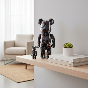 400% & 100% Bearbrick Sæt - The Rolling Stones (Sticky Fingers - Black)