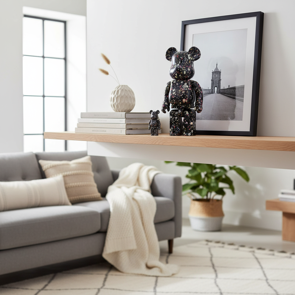 400% & 100% Bearbrick sæt - Anever (Black) by Onward Kashiyama-Medicom Toy-Bearbrick