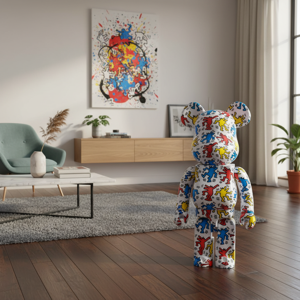 1000% Bearbrick - Keith Haring v9 (Dancing Dogs)-Medicom Toy-Bearbrick