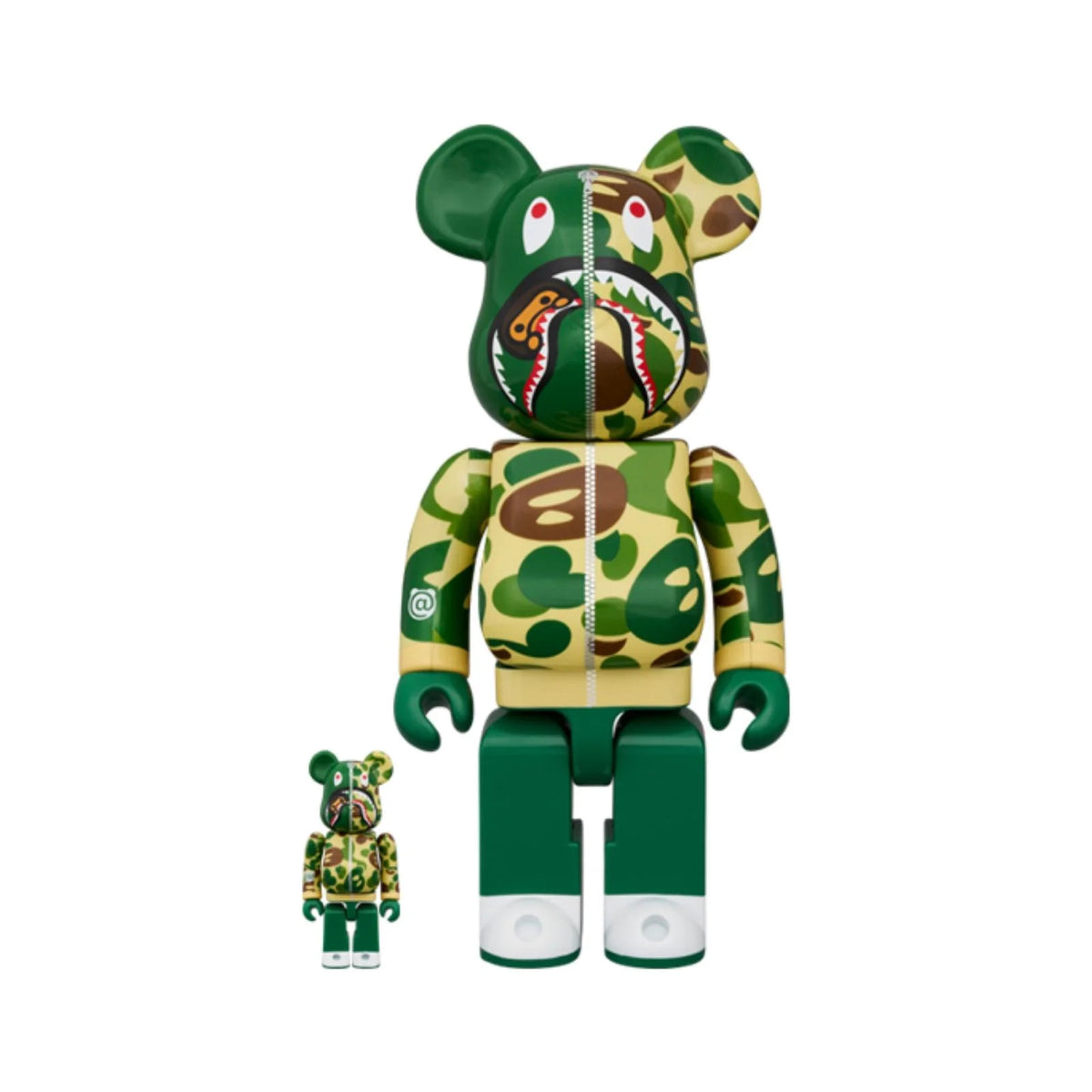 400 % und 100 % Bearbrick-Set – BAPE – Baby Milo Shark Camo Set (3 Stück)