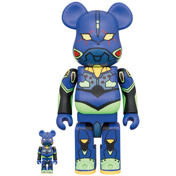 400 % und 100 % Bearbrick-Set – Evangelion (EVA-Einheit 01 – neue Farbe)