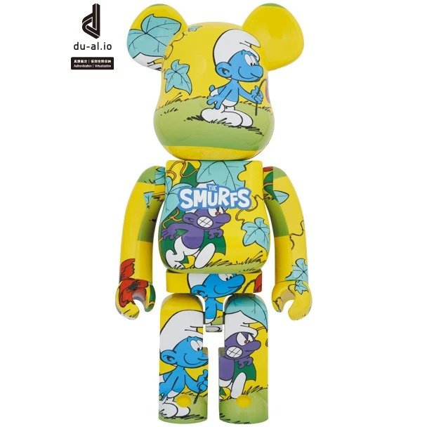 1000 % Bearbrick – Der Lila Schlumpf (Die Schlümpfe)