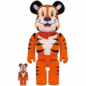 400 % und 100 % Bearbrick-Set – Tony The Tiger Vintage (Kelloggs)