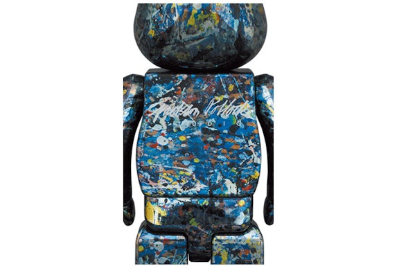 400% & 100% Bearbrick Set – Jackson Pollock Studio (Chrome-Version)