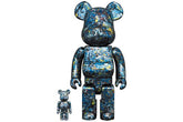 400% & 100% Bearbrick Set – Jackson Pollock Studio (Chrome-Version)