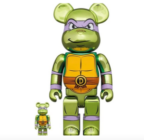 400 % und 100 % Bearbrick-Set – Donatello Chrome (Teenage Mutant Ninja Turtles)