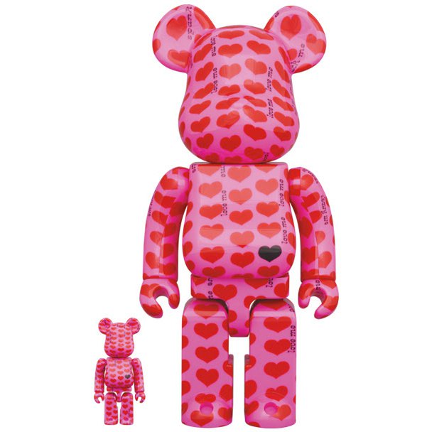 400 % und 100 % Bearbrick-Set – Pink Heart von HIDE