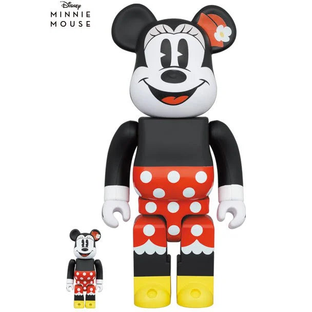 400% & 100% Bearbrick sæt - Minnie Mouse (Walt Disney)