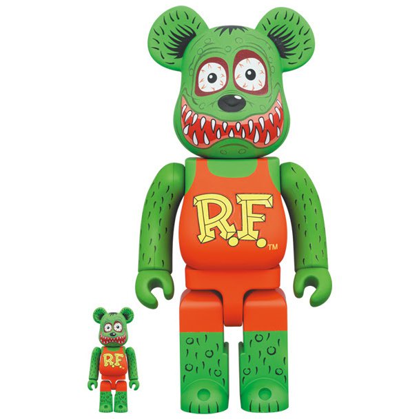 400 % und 100 % Bearbrick-Set – Rat Fink von Ed „Big Daddy“ Roth