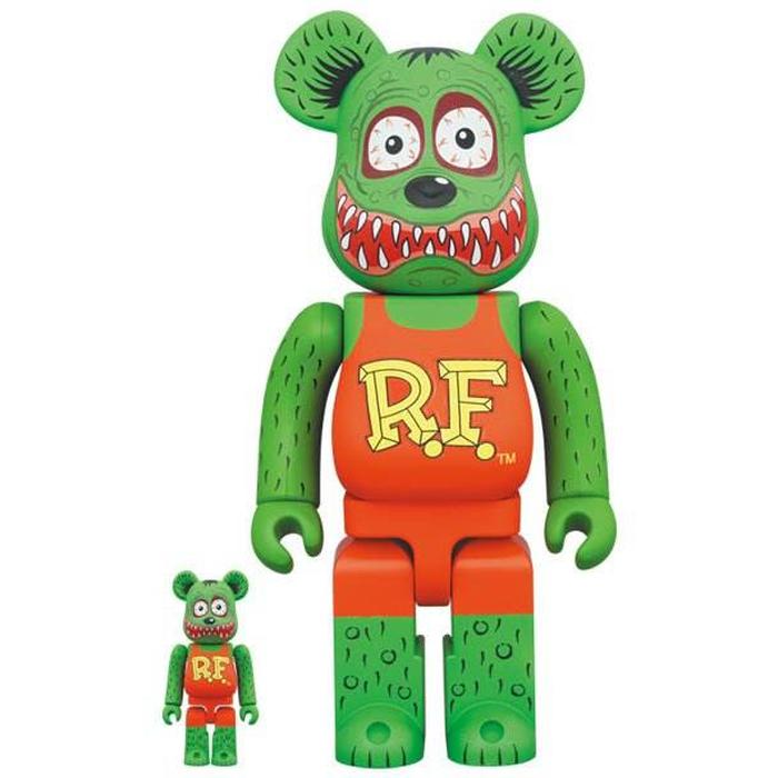 400% & 100% Bearbrick sæt - Rat Fink by Ed "Big Daddy" Roth-Medicom Toy-Bearbrick