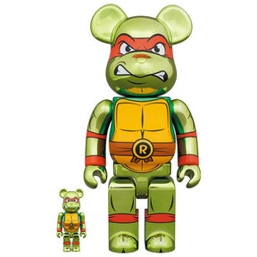 400 % und 100 % Bearbrick-Set – Raphael Chrome (Teenage Mutant Ninja Turtles)