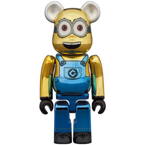 400 % und 100 % Bearbrick-Set – Minion Dave (Chrome-Ausgabe)