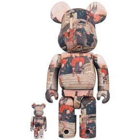 400 % und 100 % Bearbrick-Set – „Die 53 Stationen“ (Utagawa Kuniyoshi)