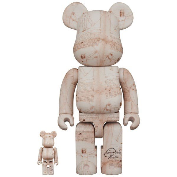 400 % und 100 % Bearbrick-Set – Leonardo Da Vinci (Vitruvian Man)