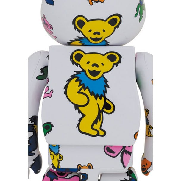 400 % und 100 % Bearbrick-Set – Grateful Dead (Muster mit tanzenden Bären)