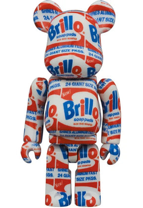 400 % und 100 % Bearbrick-Set – Andy Warhol (Brillo)