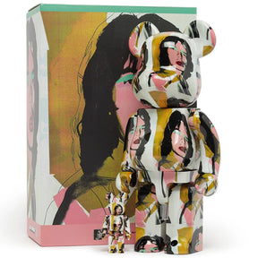 400 % und 100 % Bearbrick-Set – Mick Jagger (Andy Warhol)