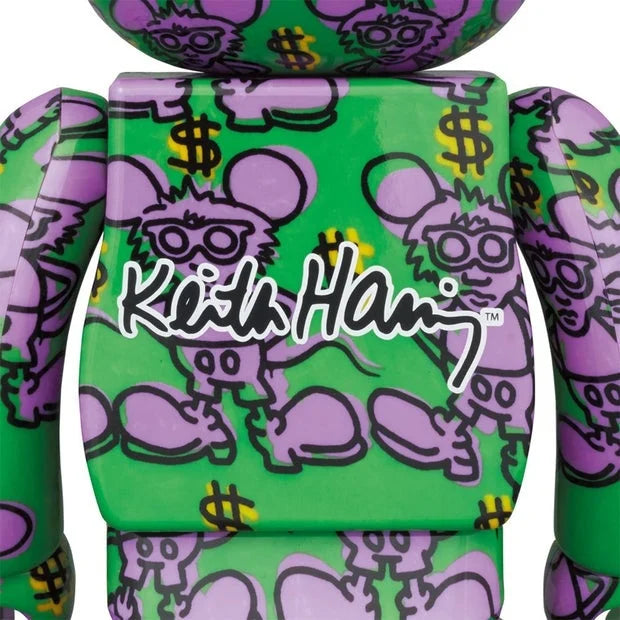 400 % und 100 % Bearbrick-Set – Keith Haring v11