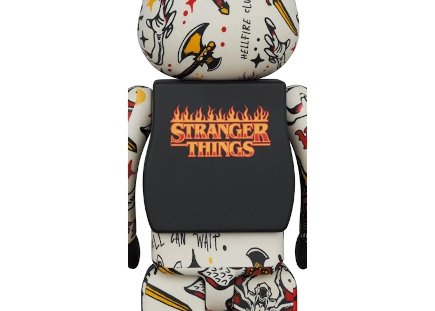 400% &amp; 100% Bearbrick Set - Hellfire Club (Stranger Things)