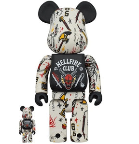 400% &amp; 100% Bearbrick Set - Hellfire Club (Stranger Things)