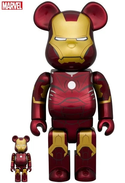 400 % und 100 % Bearbrick – Iron Man – Mark III (Infinity Saga)