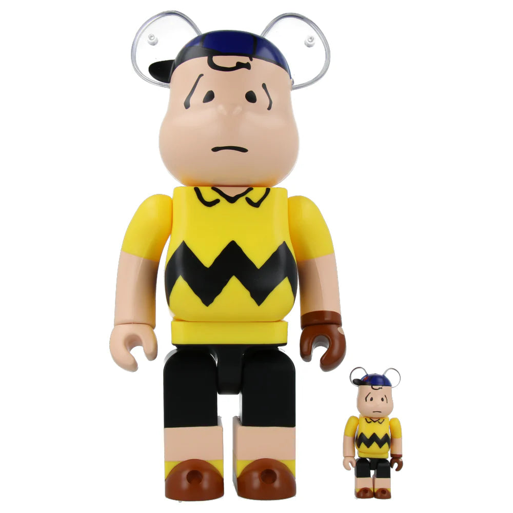 400 % &amp; 100 % Bearbrick-Set – MLB x Peanuts – Charlie Brown (New York Mets)
