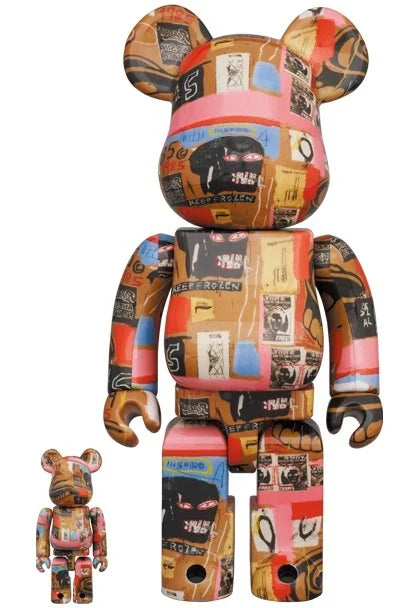 400 % und 100 % Bearbrick-Set – Andy Warhol x Jean-Michel Basquiat (V2 – Zahnersatz)