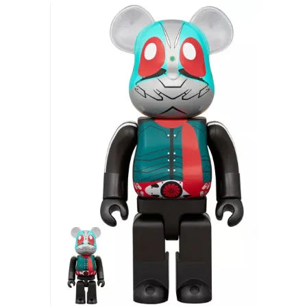 400% &amp; 100% Bearbrick - Kamen Rider Nr. 2 + 1